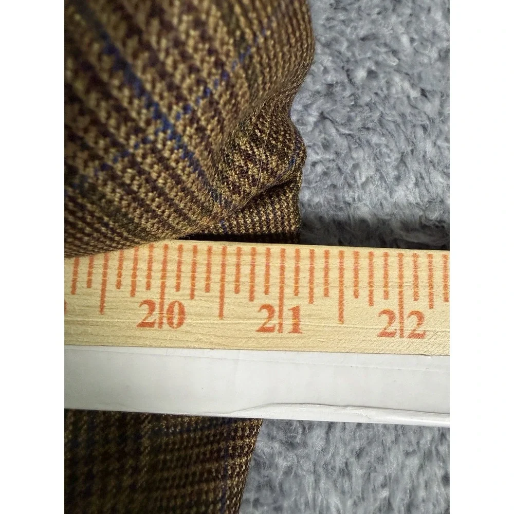 Brooks Brothers 346 Blazer Mens 42S Brown Glen Plaid 100% Wool Two Button Jacket